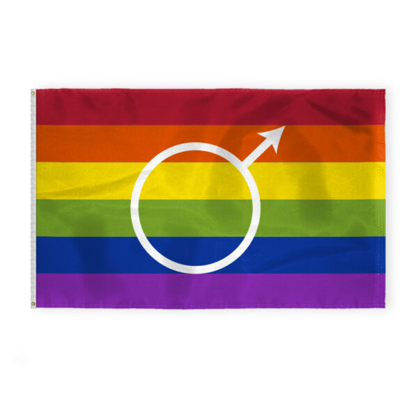 AGAS Gay Male Pride Flag 5x8 Ft - Double Sided Printed 200D Nylon