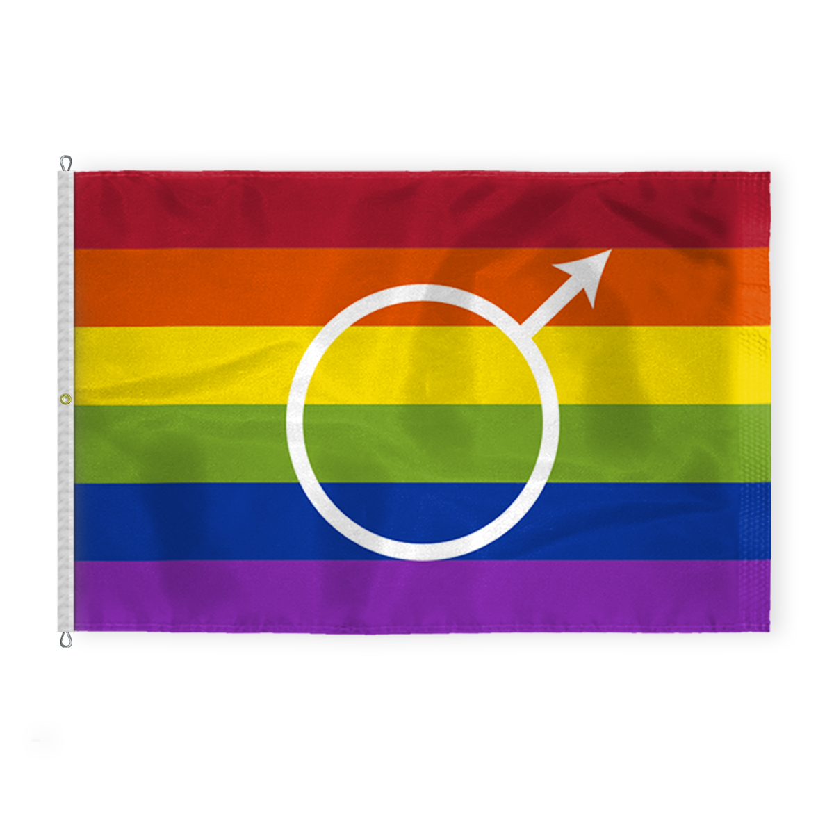 AGAS Large Gay Male Pride Flag 8x12 Ft - Double Sided Printed 200D Nylon