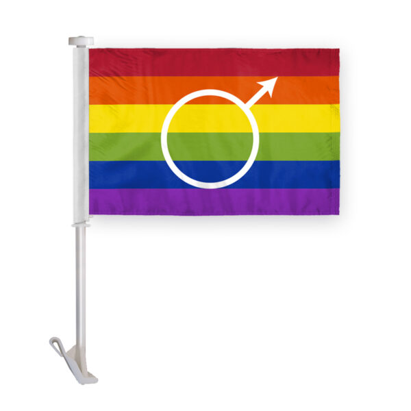 AGAS Gay Male Pride Car Window Flag 10.5x15 inch