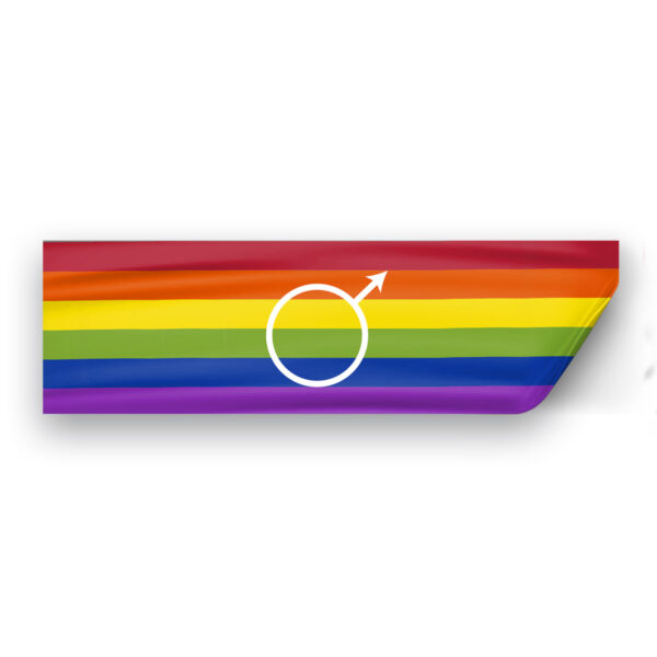 AGAS Gay Male Pride Flag Static Cling Decal 6 Stripes - 3x10 inch