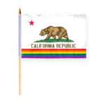 AGAS California Pride Stick Flag 12x18 inch Flag on a 24 inch Wooden Flag Stick