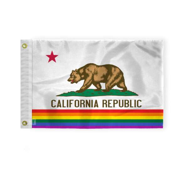 AGAS California Pride Boat Nautical Flag 12x18 Inch