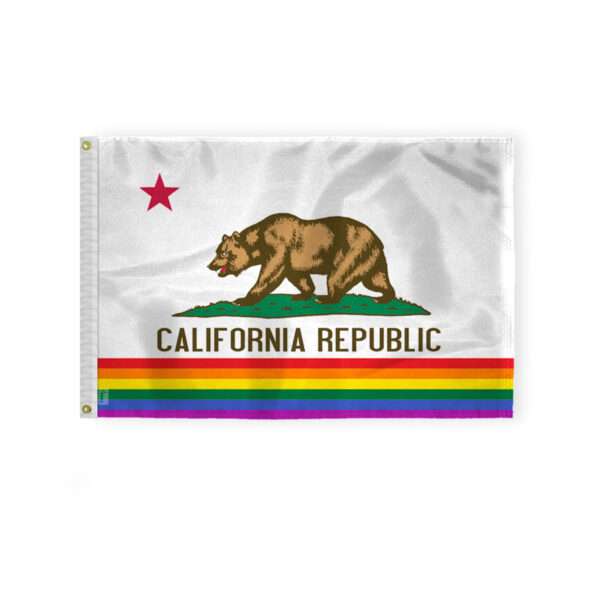 AGAS California Pride Flag 2x3 Ft - Printed 200D Nylon