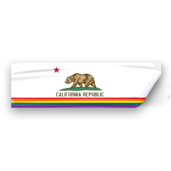 AGAS California Pride Flag 3x10 inch Static Window Cling