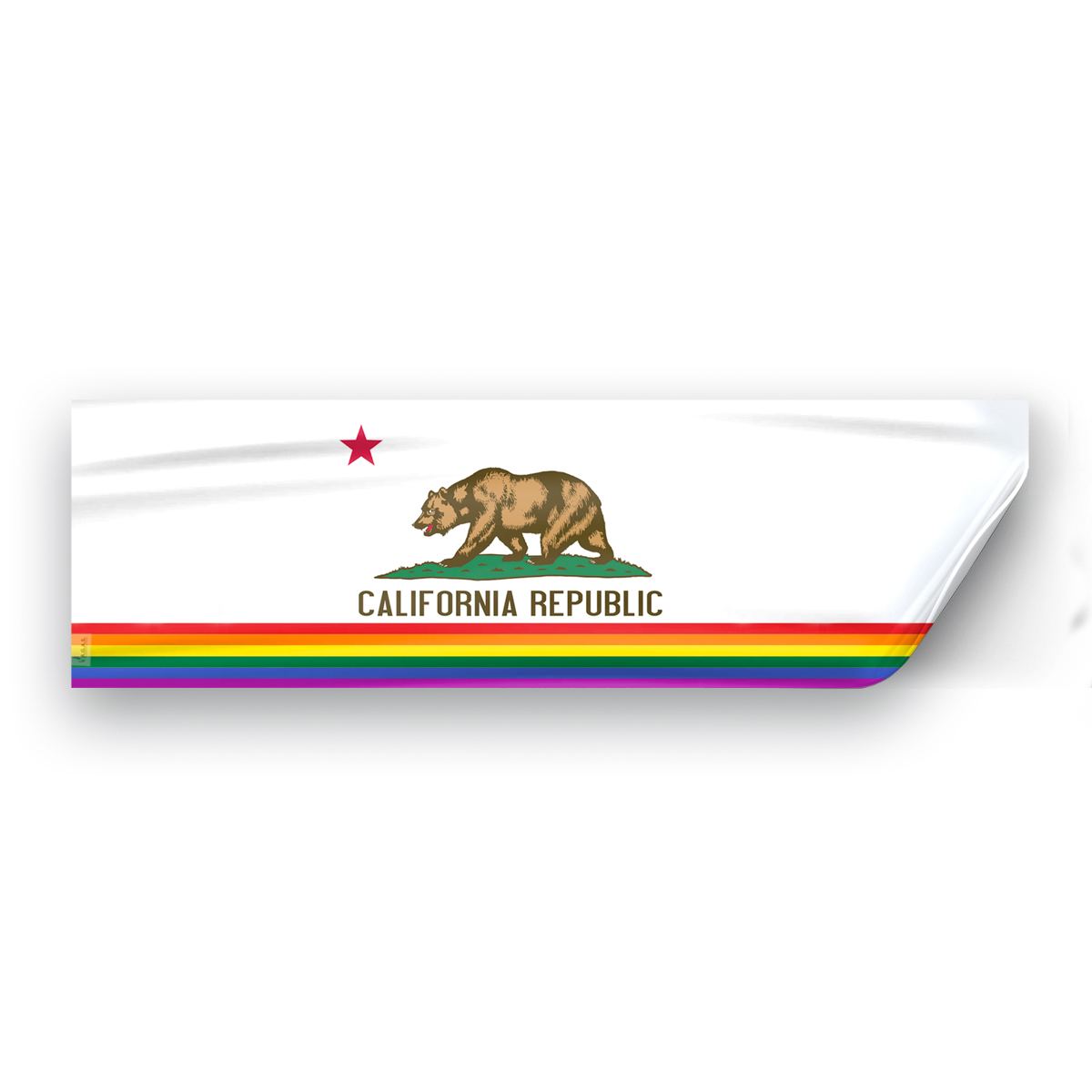 AGAS California Pride Flag 3x10 inch Static Window Cling