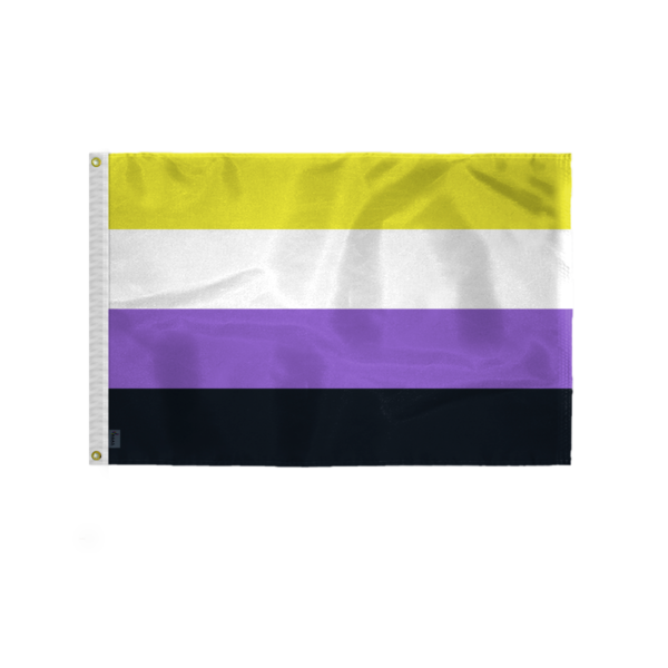 AGAS Non Binary Pride Flag 2x3 Ft - Double Sided Printed 200D Nylon