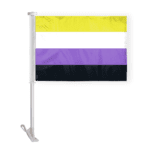 AGAS Non Binary Pride Car Window Flag 10.5x15 inch