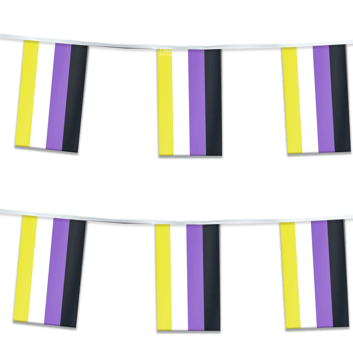 AGAS Non Binary Pride Streamers for Party 60 Ft long