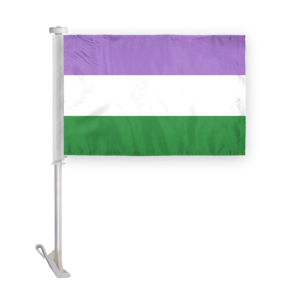 AGAS Genderqueer Pride Car Window Flag 10.5x15 inch