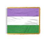Genderqueer Pride Antenna Aerial Flag For Cars with Gold Fringe 4x6 inch