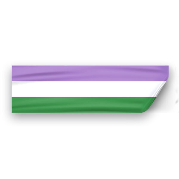 AGAS Genderqueer Pride Flag Static Cling Decal 6 Stripes