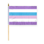 AGAS Bigender Pride Stick Flag 12x18 inch Flag