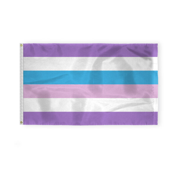 AGAS Bigender Pride Flag 3x5 Ft - Double Sided Printed 200D Nylon