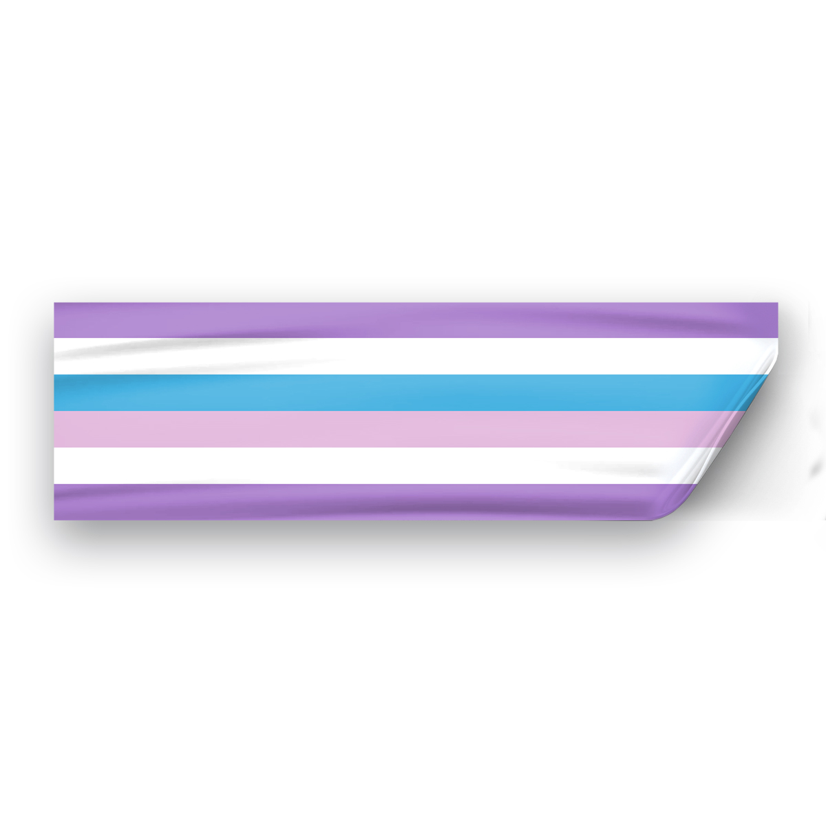 AGAS Bigender Pride Flag Static Cling Decal 6 Stripes - 3x10 inch