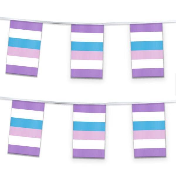 AGAS Bigender Pride Streamers for Party 60 Ft long