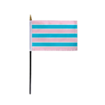 AGAS Transsexual Pride Stick Flag 4x6 inch Flag on a 11 inch Plastic Pole