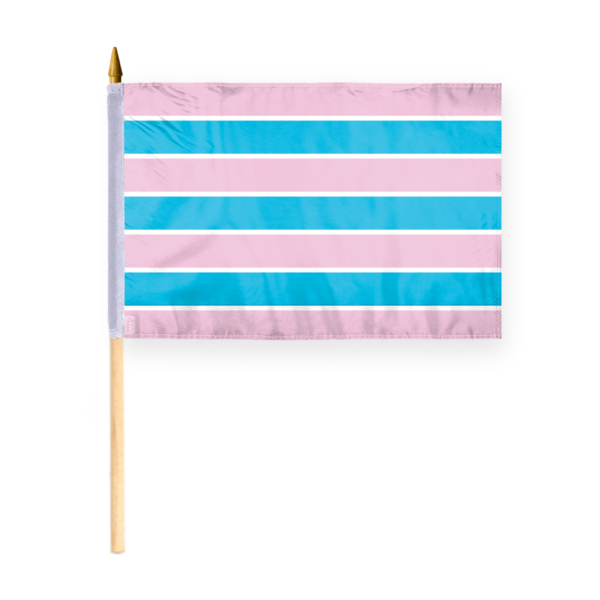 AGAS Transsexual Pride Stick Flag 12x18 inch Flag on a 24 inch Wooden Stick