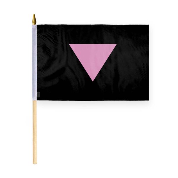 AGAS Pink Triangle Pride Stick Flag 12x18 inch Flag