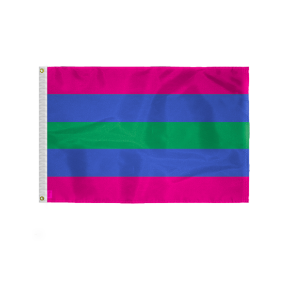 AGAS Small Trigender Pride Flag 2x3 Ft - Double Sided Printed 200D Nylon