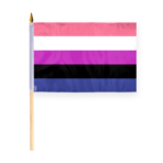 AGAS Genderfluid Pride Stick Flag 12x18 inch Flag
