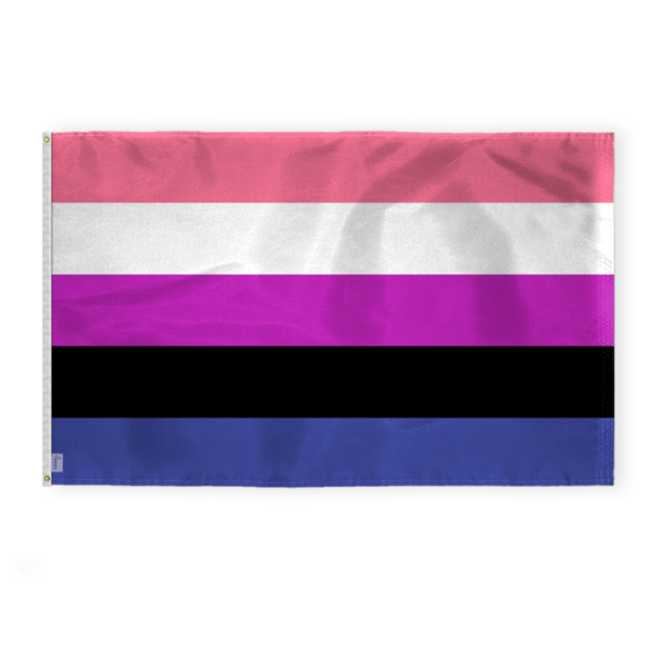 AGAS Large Genderfluid Pride Flag 6x10 Ft - Double Sided Printed 200D Nylon