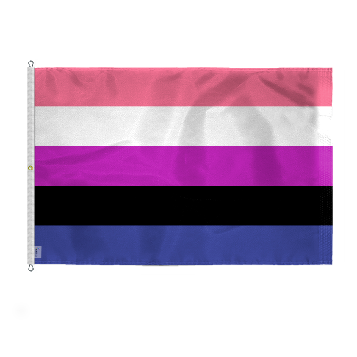 AGAS Large Genderfluid Pride Flag 8x12 Ft - Double Sided Printed 200D Nylon