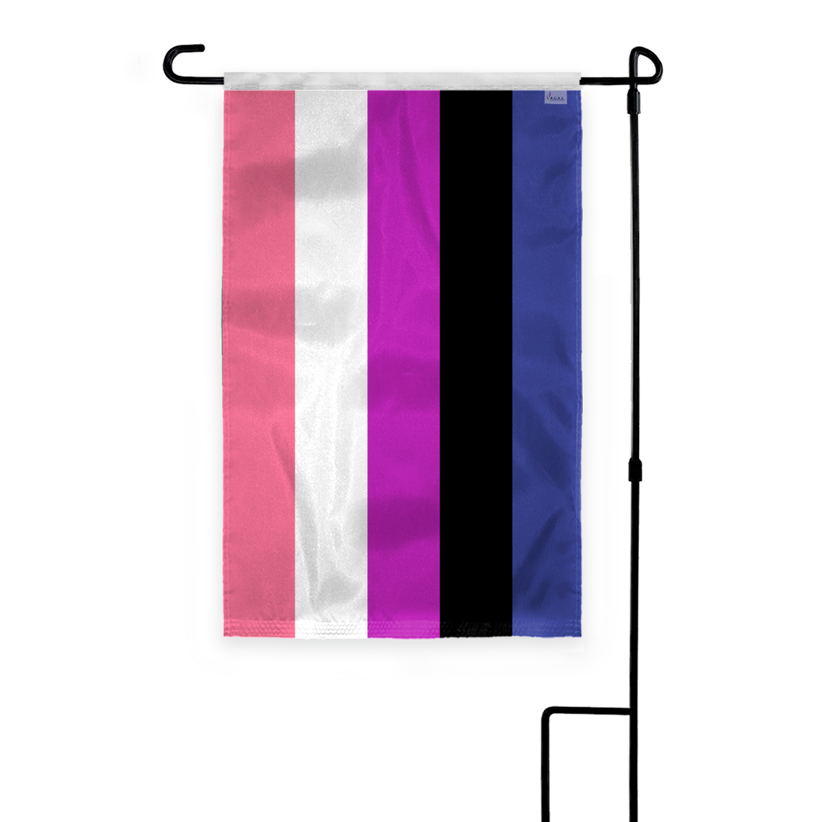 AGAS Genderfluid Applique & Embroidered Garden Flag 12"x18" inch
