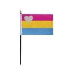 AGAS Small Panromantic Pride Flag 4x6 inch Flag on a 11 inch Plastic Stick