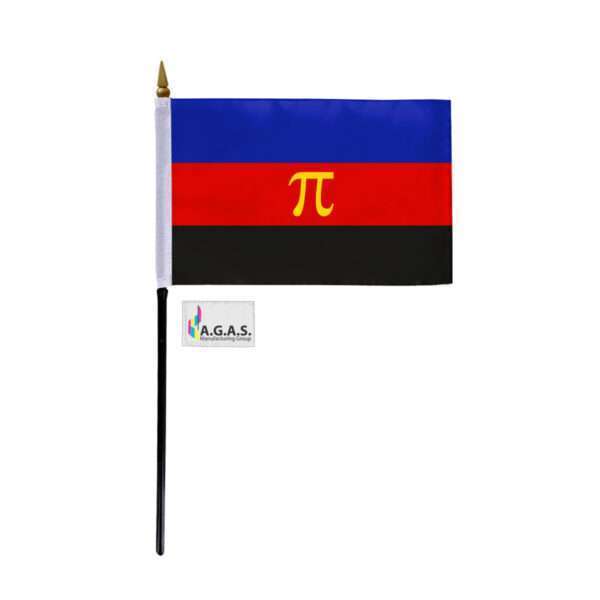AGAS Small Polyamorous Pride Flag 4x6 inch Flag on a 11 inch