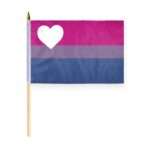 AGAS Biromantic Pride Stick Flag 12x18 inch Flag on a 24 inch Wooden Flag Stick