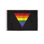 AGAS Black Rainbow Triangle Flag 2x3 Ft - Printed 200D Nylon
