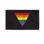 AGAS Black Rainbow Triangle Flag 3x5 Ft - Printed 200D Nylon