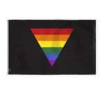 AGAS Black Rainbow Triangle Flag 4x6 Ft - Printed 200D Nylon