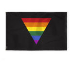 AGAS Black Rainbow Triangle Flag 5x8 Ft - Printed 200D Nylon