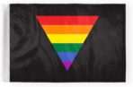 AGAS Black Rainbow Triangle Motorcycle Flag 6x9 inch
