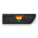 AGAS Black Rainbow Triangle Flag 3x10 inch Static Window Cling