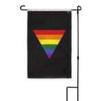 AGAS Black Rainbow Triangle Garden Flag 12x18 inch