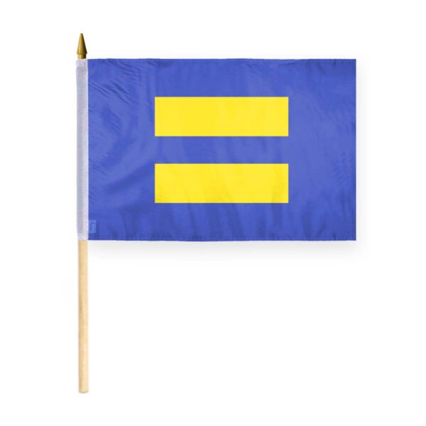 AGAS Equality Pride Stick Flag 12x18 inch Flag on a 24 inch Wooden Flag Stick