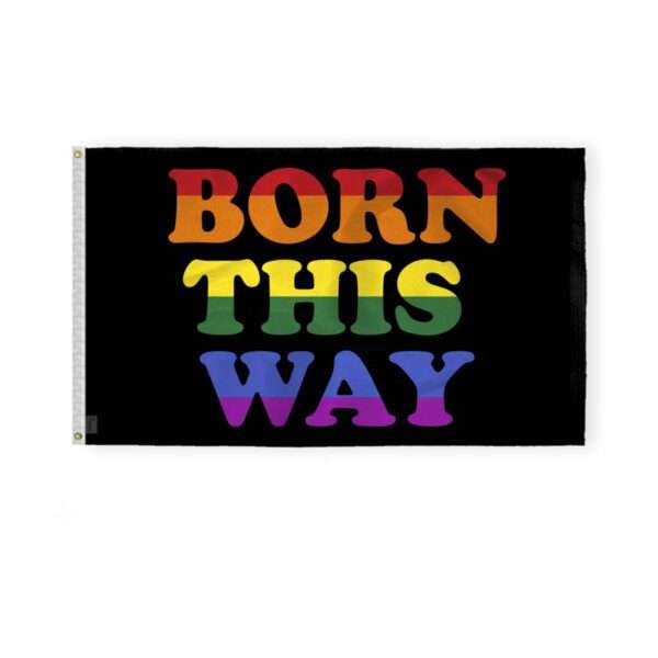 AGAS Born This Way Pride Flag 3x5 Ft - Printed 200D Nylon