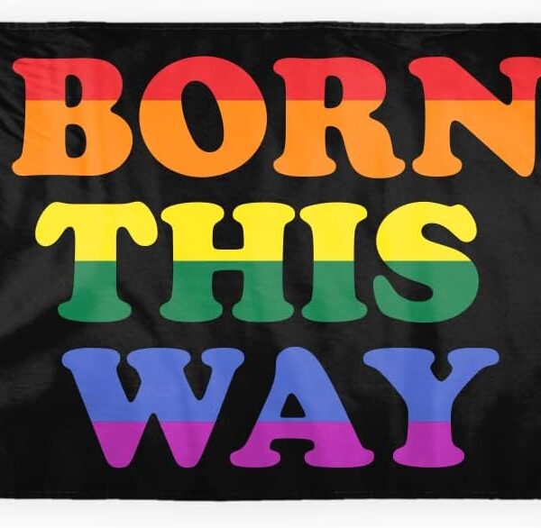 AGAS Born This Way Pride Motorcycle Flag 6x9 inch