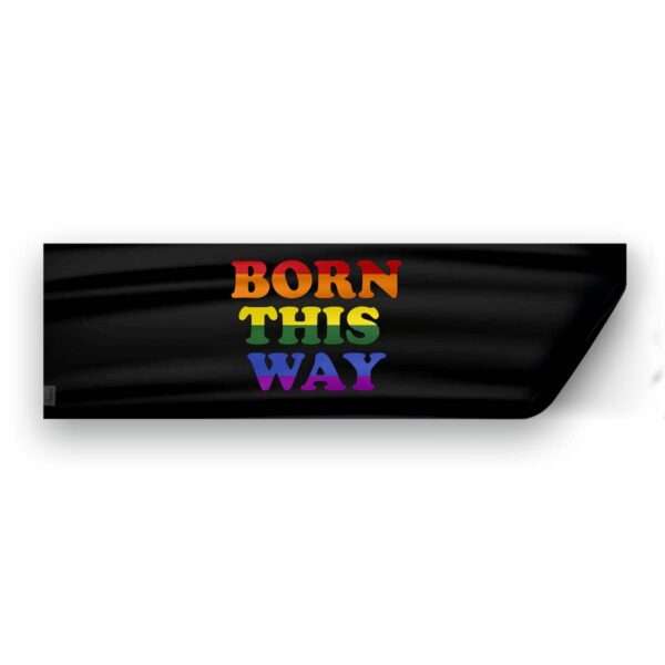 AGAS Born This Way Pride Flag 3x10 inch Static Window Cling