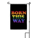 AGAS Born This Way Born This Way Pride Garden Flag 12x18 inch