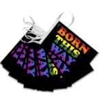 AGAS Born This Way Pride Streamers for Party 60 Ft long - 5 Mil Plastic