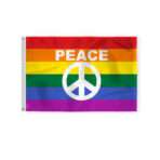 AGAS Rainbow Peace Sign Flag 2x3 Ft - Printed 200D Nylon