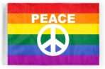 AGAS Rainbow Peace Sign Motorcycle Flag 6x9 inch
