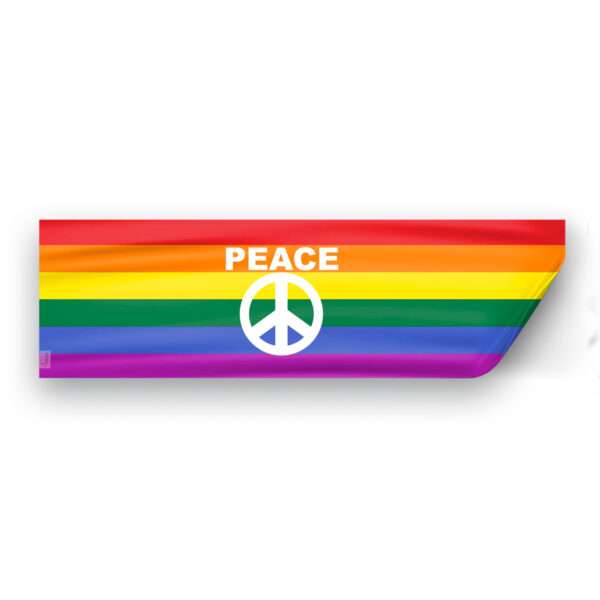 AGAS Rainbow Peace Sign Flag 3x10 inch Static Window Cling