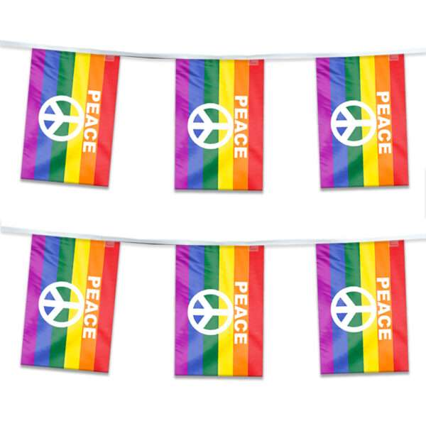 AGAS Rainbow Peace Sign Streamers for Party 60 Ft long