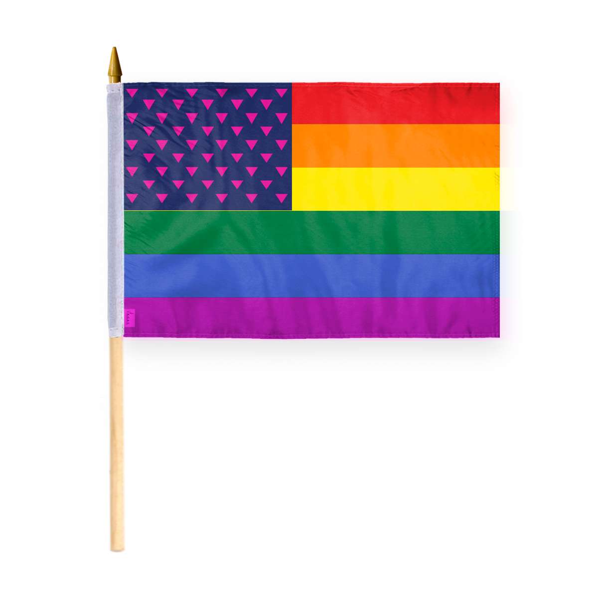 AGAS New Old Glory Triangles Pride Stick Flag 12x18 inch Flag