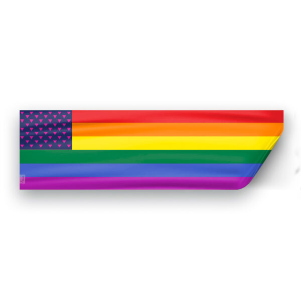 AGAS New Old Glory Triangles Pride Flag 3x10 inch Static Window Cling
