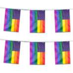 AGAS New Old Glory Triangles Pride Streamers for Party 60 Ft Long